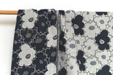 Japanese Fabric Yarn Dyed Woven Jacquard Bold Floral - navy blue - 50cm